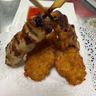 Chicken and shrimp skewers